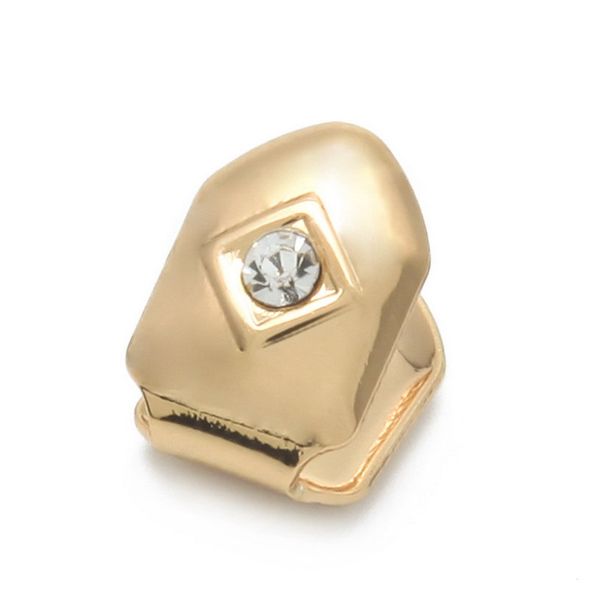

hip hop iced out rhinestone gold silver rose gold single teeth grillz caps bottom dental grills, Black