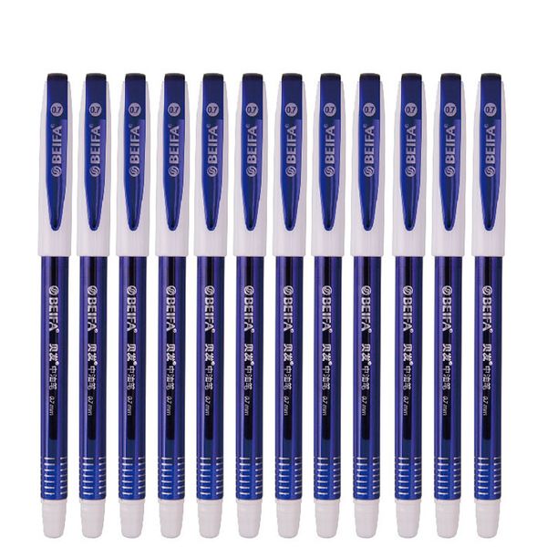 

12pcs/box black blue red beifa oil gel pen good writing office stationery student exam neutral pens school supplies