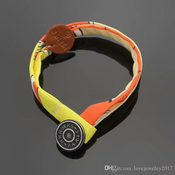 

luxury designer jewelry women bracelet scarf buckle bracelets color cloth bule yellow scarves charm fashion jewelry, Golden;silver