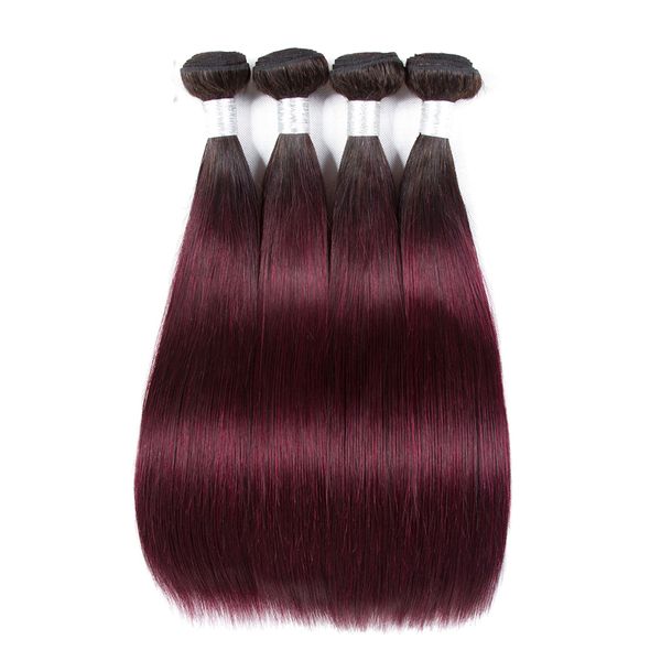 Pre Colored 1b 99j Bundles Brazilian Straight Hair Ombre Human