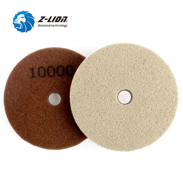 

z-lion 2pcs 5" sponge diamond polishing pad wet use sanding disc concrete granite marble cleaning buffing wheel grit 300-10000