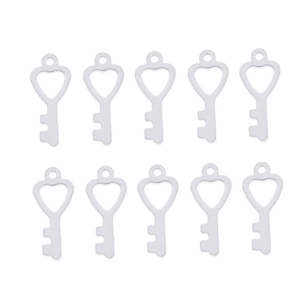 

10 pieces silver tone key lock charms pendants crafting findings accessories, Black