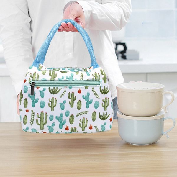 

новые взрослые женщины девушки портативный изолированный обед сумка коробка пикник водонепроницаемый сумка оптовая продажа фламинго кактус о, Blue;pink