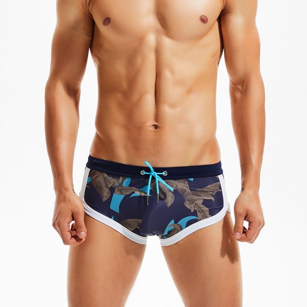 

men's swimwear 2022 men tropical plants print swim shorts gay bikini swimwear man low rise slip swimsuit sunga briefs bath suit xxl