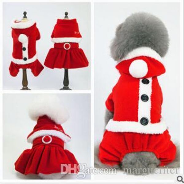 

christmas pet dog costumes autumn winter teddy puppy dog christmas clothes xmas dog transformed dress santa suit