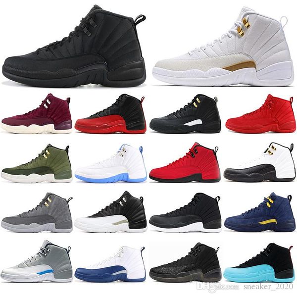 

with socks 12 12s winterized michigan wolf grey cny flu game basketball shoes bulls the master men sports sneakers size 40-47