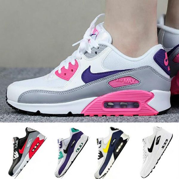 

air 2019 max 90 sports men and women breathable running shoes sneakers max90 cushioning shoes eur36-46, Black