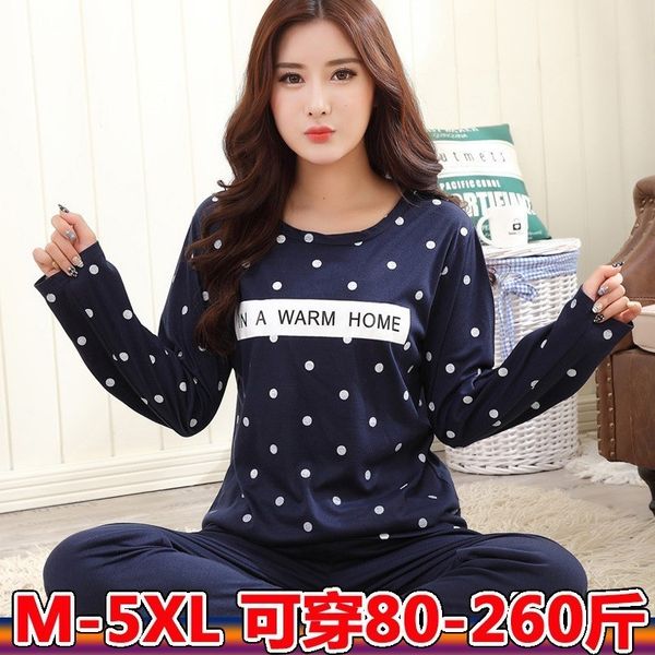 

5xl women pajama set cotton striped cartoon monkey animal sleepwear pajamas long-sleeve plus size pyjamas casual sleepwear, Blue;gray