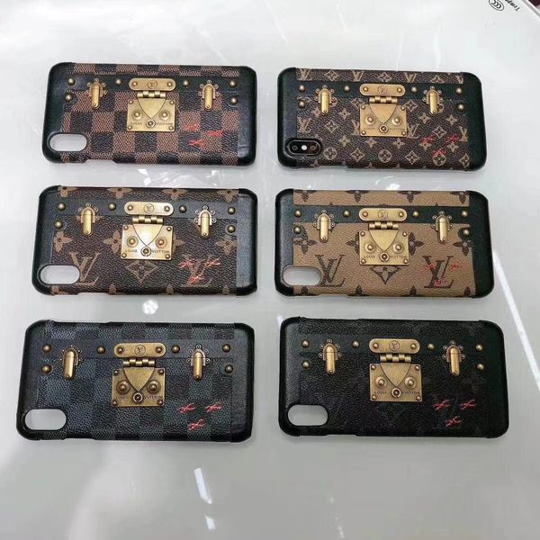 

Luxury de igner phone ca e for iphone 6 7 8 plu x xr x max cla ic torage box copper lock hape hatter re i tant mobile phone ca e