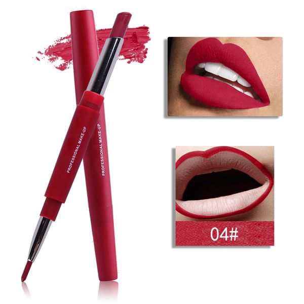 

2 in 1 12 color double-end lipsticks lasting lipliner waterproof lip liner stick pencil for all skin lips liner types drop ship