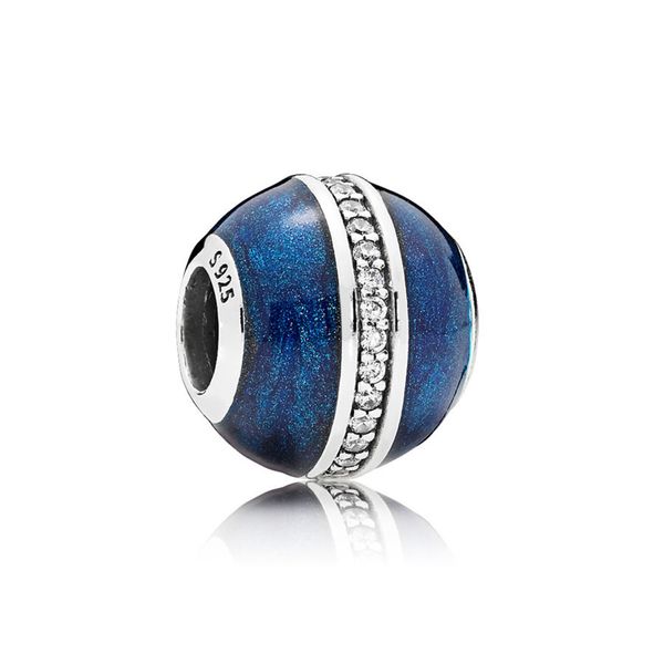 

новый 100% стерлингового серебра 925 1: 1 аутентичные 796377en63 полуночний синий шарм шарм браслет оригинальные женщины подарок ювелирных и, Black