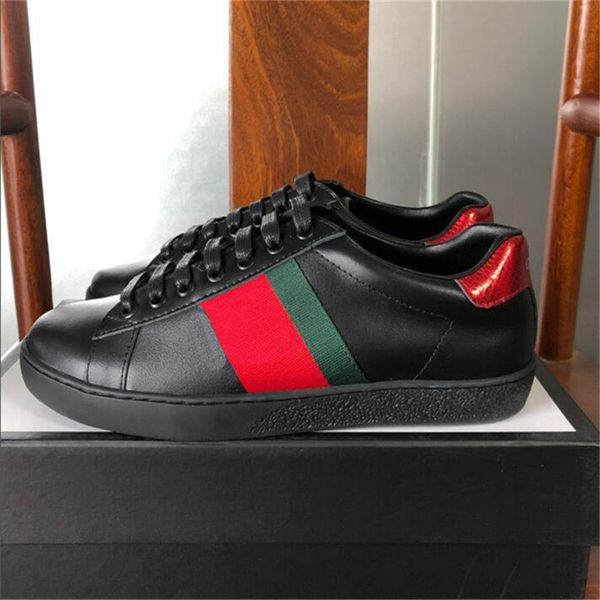 

luxury women designer casual shoes ace embroidery bee men designer tiger snake shoe spring fall fashion flat walking sports trainers, Black