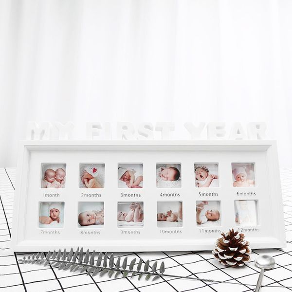 

creative diy 0-12 month baby pictures souvenirs commemorate kids growing memory gift display plastic p frame
