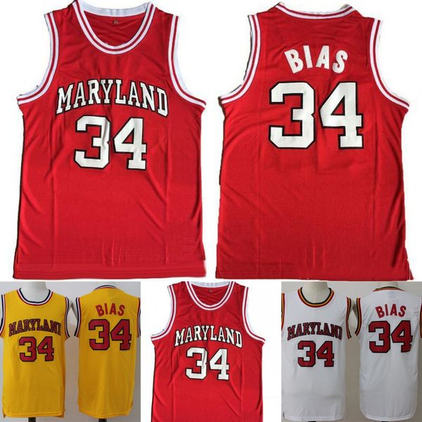 

NCAA 34 Len Bias 1985 Maryland Terps College Basketball Jerseys Men S to XXL Free Shipping