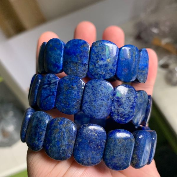 

natural lapis lazuli stone bracelet natural gemstone bangle diy jewelry bracelet for woman wholesale, Golden;silver