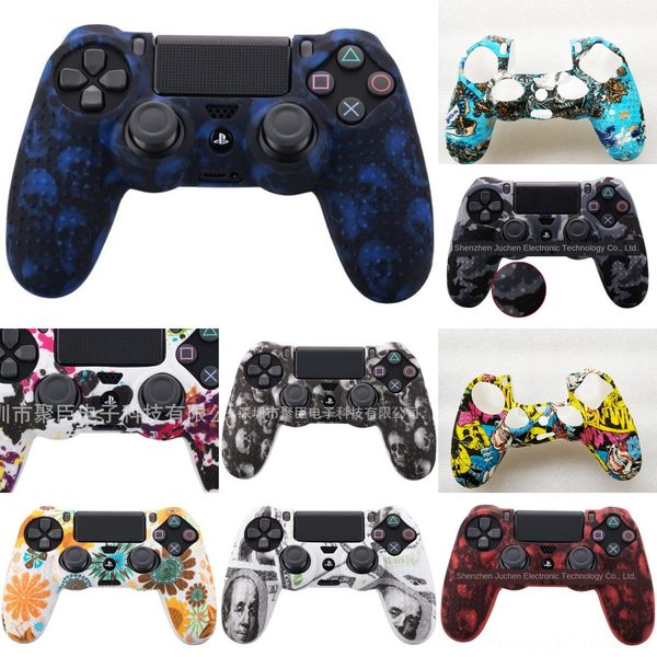 

tjo0l black blue red soft silicone ps4 gel skin non-slip case controller for rubber cover