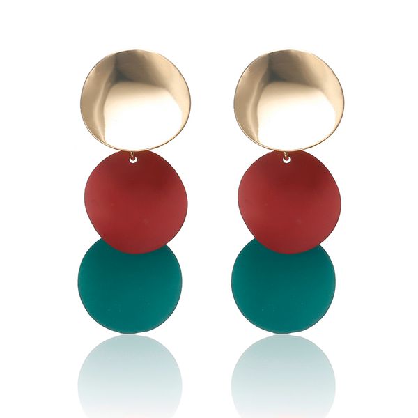 

2018 new elegant 3 colors uneven round metal drop earrings for women geometric alloy earrings fashion jewelry girl's gift, Silver