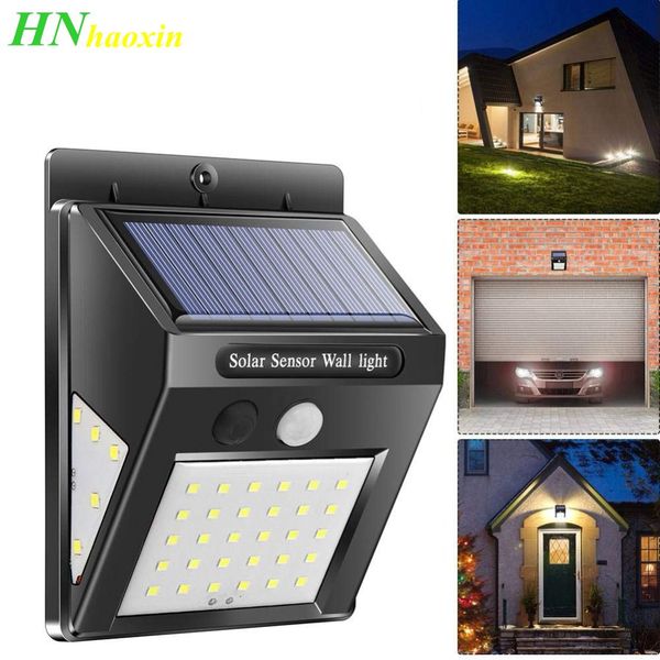 30LED Solar Powered PIR Motion Sensor Wall Security Light Garden Outdoor Lamps