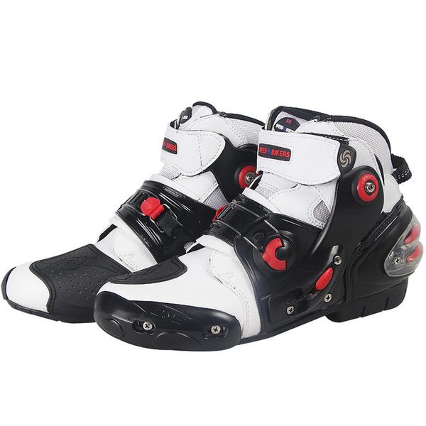 

motorcycle boots pro-biker high ankle racing boots bikers leather race motocross motorbike riding shoes drop shipping, Black