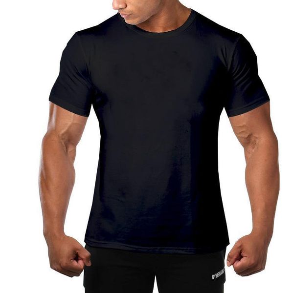 

цвет футболки круглый вырез с коротким рукавом быстросохнущая мужская одежда повседневная мода homme одежда мужские летние твердые, White;black