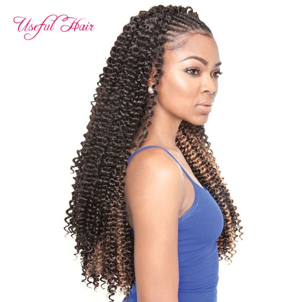 Freetress Deep Onda Trançando Cabelo Italiano Curl Freetress Trança cabelo com Onda de Água Ombre Sintético Curly na Onda de Água Pretwist 18inch