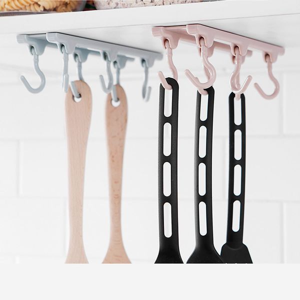 

iron bar cup hook kitchen storage rack cupboard hanging hook shelf dish hanger chest storage shelf bathroom organizer holder#h