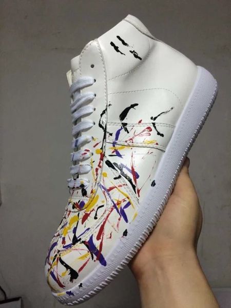 

new fashion doodling boot men flats 3d shoes designer mens kanye west shoes mens casual shoes 38-46, Black