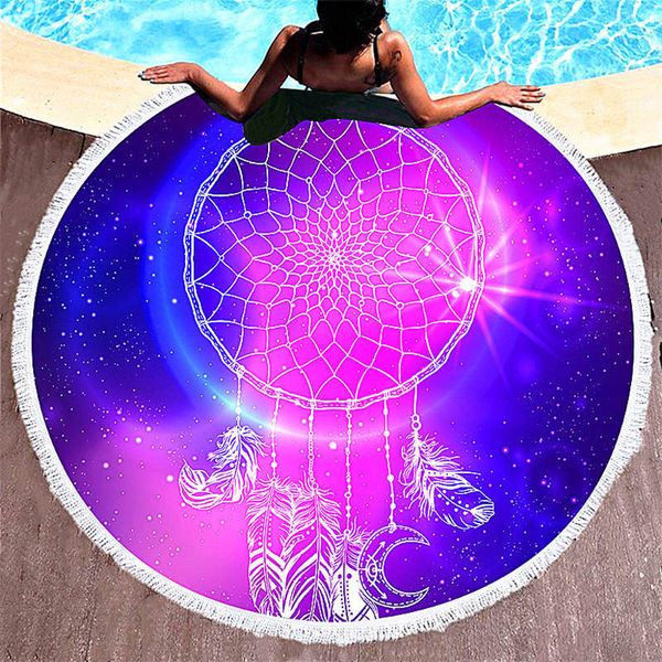 

factory direct sales european and american foreign trade round square beach towels microfiber beach towels can be customized to map