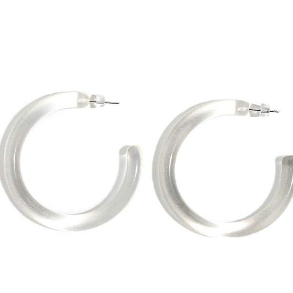 

geometric round circle hoop earrings translucent acrylic acetate earrings for women boho sweet romantic earings fashion jewelry, Golden