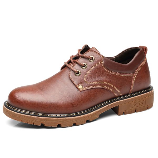

genuine leather men casual shoes winter plus velvet man footwear brown male boots for men designer shoes formal oxford, Black