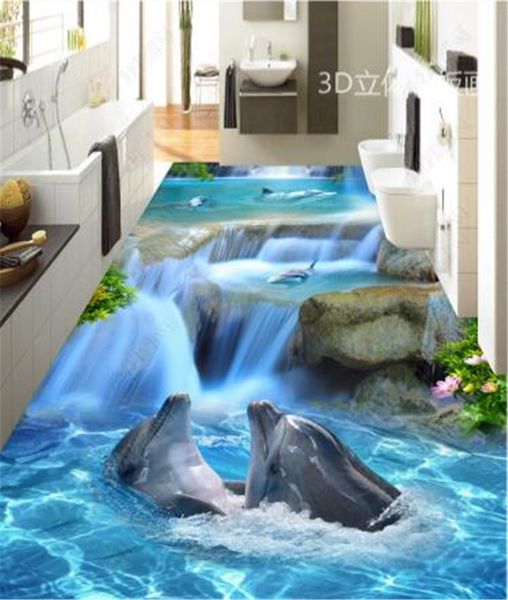 

настенная роспись пола и воды dolphin 3d