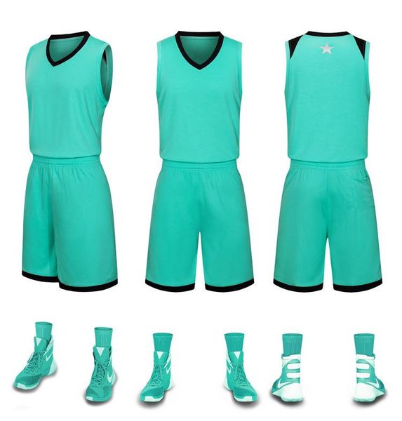 

2019 new blank basketball jerseys printed logo mens size s-xxl price fast shipping good quality teal green t001aa1n, Black;red