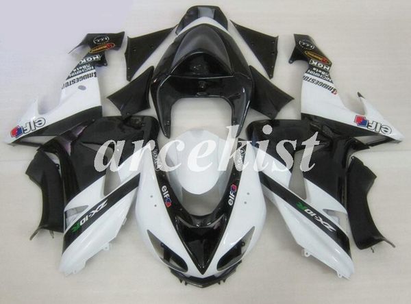 

new abs motorcycle full fairings kits fit for kawasaki ninja zx-10r 2006 2007 06 07 body set custom black white