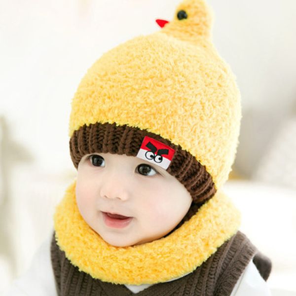 

2019 new children's wool knit hat korean version of the new cute bird baby hat baby chick shape wool cap 6-18 months, Blue;gray