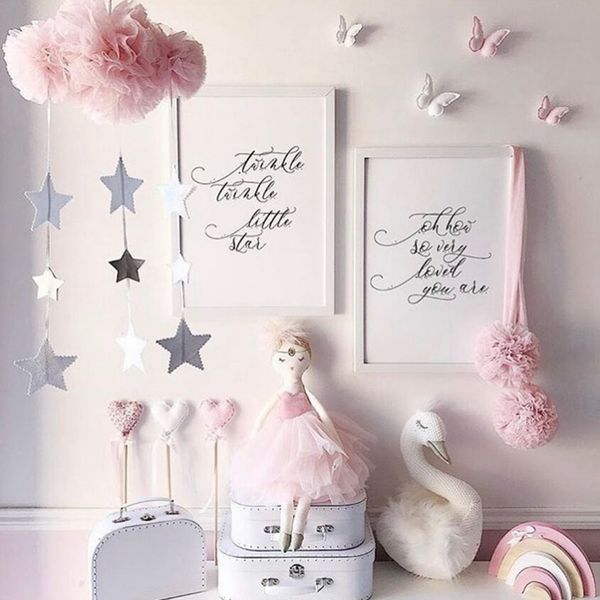 

new star home ornaments string hanging ornaments cloud baby bed bell mesh newborn pgraphy props bedding set home decor
