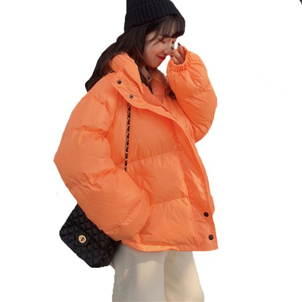 

bright colours winter frost women parka fat effects short style cato performed parka jas loose stand stretch out, Black