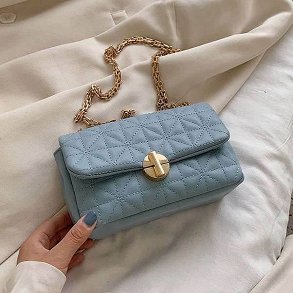 

female thread pu leather crossbody bags for women 2020 chain shoulder messenger bag ladies hand sling handbags