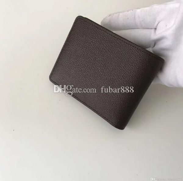 

2019 genuine leather men short wallet m men's credit card holder suit wallet 60895, Red;black