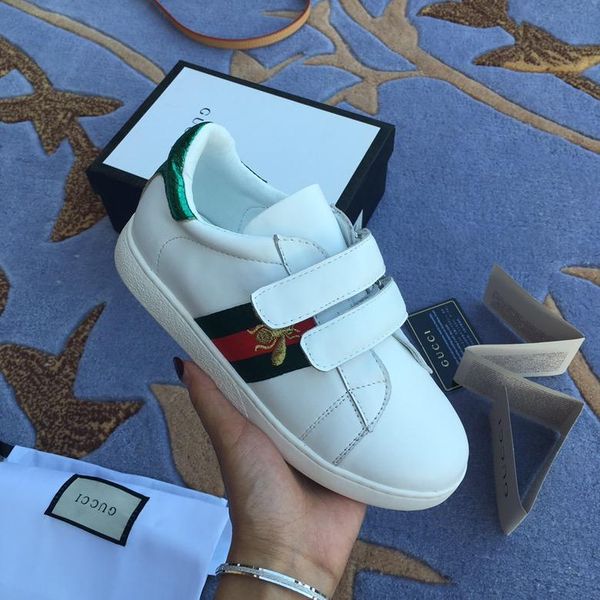 

designer children boy girl sneaker casual shoes for kids low italy brand ace bee stripes shoe walking sports trainers, Black