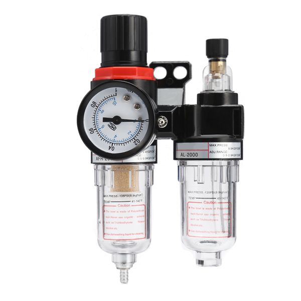 

1/4 inch air compressor oil water separator regulator trap filter airbrush filter set water separator trap tools kit with gauge