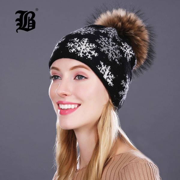 

flb] winter beanies lady beanies women hats for autumn new snowflake warm knitted caps wool hat flbmx17004, Blue;gray