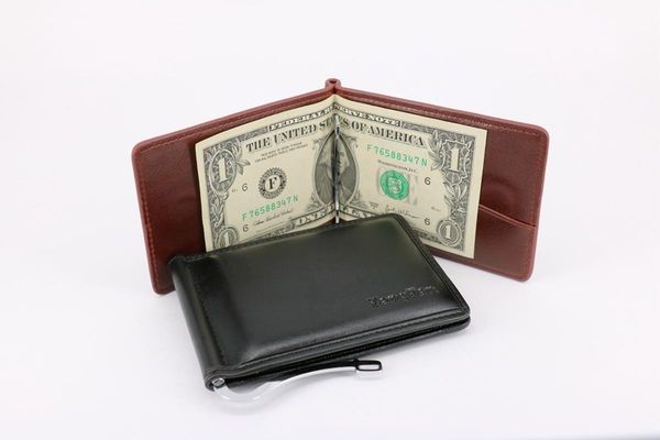 

2020 гоѬие пѬодажи мода нове мђжин денги клип еѬнй коѬиневй кожа pu 2 лож, Black