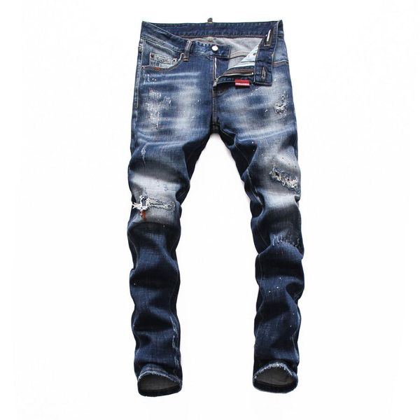 

2020 new european station rock show elastic letter patterncolor print hip hop jeans male luxury pants mens skinny jeans, Blue