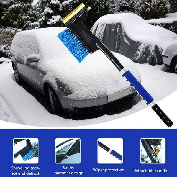 

2019 new auto car multifunctional snow brush scraper ice shovel aluminum alloy defrost tool care cleaning