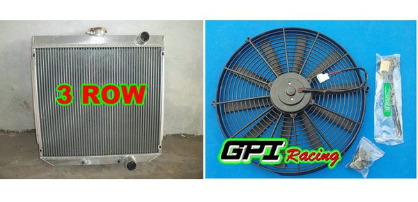 

aluminum radiator + fan for for falcon xr xt xw xy windsor engine 289 302 351 at