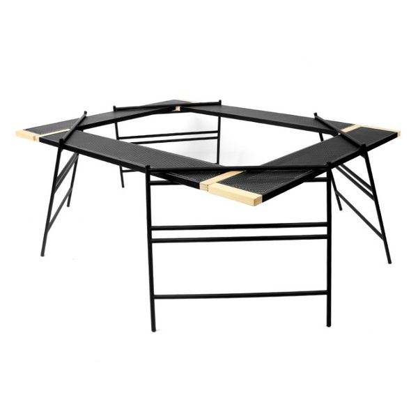 Outdoor Camp Tables Iron Solid Wood Bbq Desk Hiking Furniture Rv