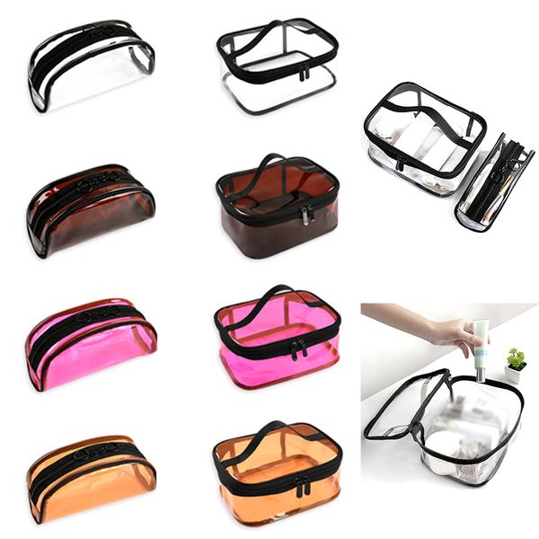 

waterproof transparent pvc cosmetic bag women make up case travel zipper makeup beauty bag wash organizer toiletry storage case