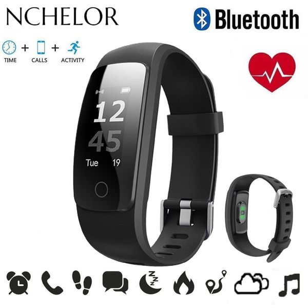 

fitness tracker id107plus heart rate monitor smart bracelet sleep tracking call/sms reminder ip67waterproof smart bracelet watch, Slivery;brown
