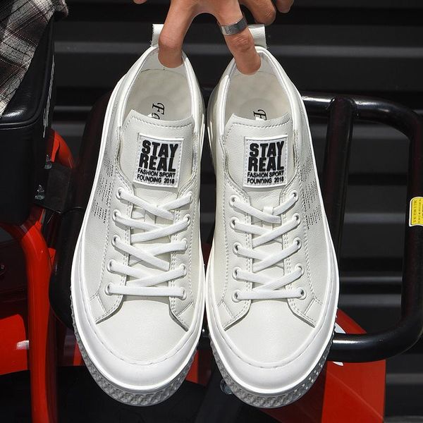 

popular men casual shoes fashion leather man sneakers designer brand men shoes yellow young casual lace up size 38-44 cu01, Black