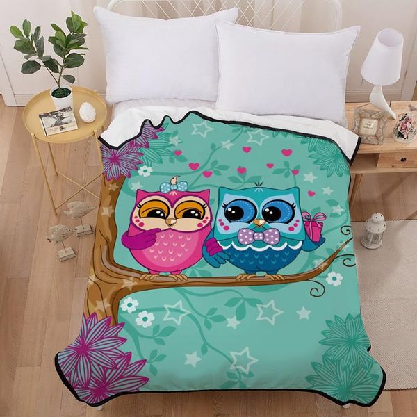 

owl lover blanket animal bedspread for kid bedding sofa throws soft